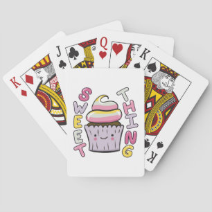 Süßer Kawaii-Cupcake mit Text Spielkarten