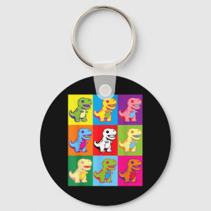 Süßer Kawaii-Dinosaurier Pop-Art Kinder Männer Fra Schlüsselanhänger