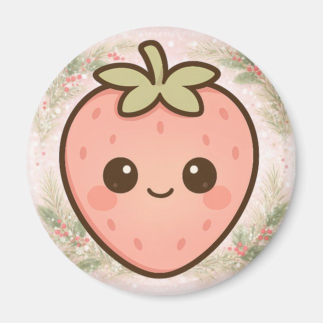 Süßer Kawaii-Erdbeermagnet Magnet (Vorne)