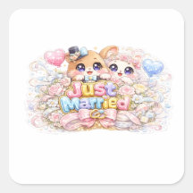 Süßer Kawaii Frisch Vermählter Paar Tiere Pastel P