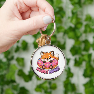 Süßer Kawaii-Fuchs-Donut-Sorgenfrei-lustiger Essen Schlüsselanhänger