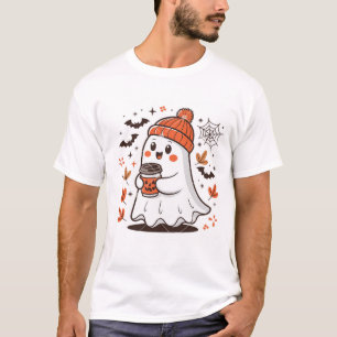 Süßer Kawaii-Geist in orangefarbener Mütze mit Kaf T-Shirt