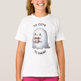 Süßer Kawaii-Geist mit Kaffee in Wasserfarben  T-Shirt