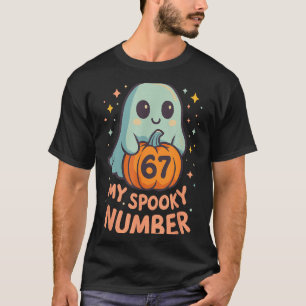 Süßer kawaii-Geisterkürbis 67 Meme lustige Mathema T-Shirt