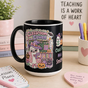 Süßer Kawaii Grusel-Lehrer-Geist Halloween Tasse