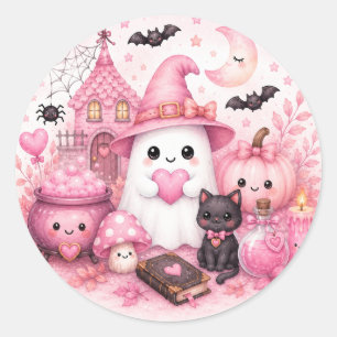 Süßer Kawaii-Halloween-Geist-Aufkleber Runder Aufkleber