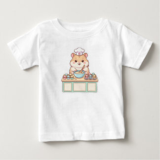 Süßer Kawaii Hamster Koch backt Cupcakes Kleinkind Baby T-shirt
