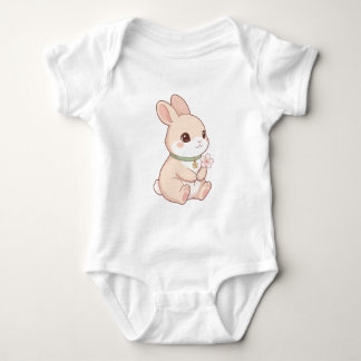 Süßer Kawaii-Hase und Sakura-Blumen-Body für Babys Baby Strampler