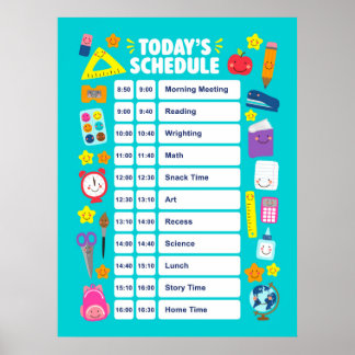 Süßer Kawaii Heutiger Zeitplan Poster
