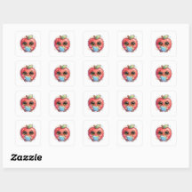Süßer Kawaii intelligenter Apfel mit Brille, der e