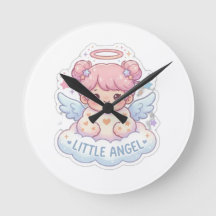 Süßer Kawaii Kleiner Engel Chibi Mädchen Rund Wand