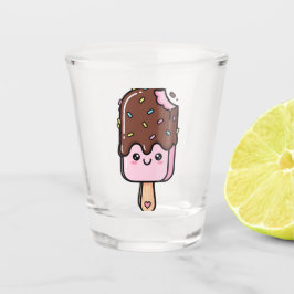 Süßer Kawaii lächelnder Eisstiel Schnapsglas