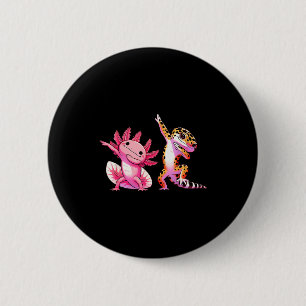 Süßer Kawaii Leopard Gecko Dabbing Axolotl Freunde Button