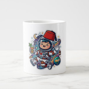 Süßer Kawaii-Marokkanischer Astronaut Minztee Fez- Jumbo-Tasse