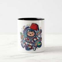 Süßer Kawaii-Marokkanischer Astronaut Minztee Fez-