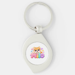 Süßer Kawaii Milo Hund Name Pastell Rosa Funkelnd  Schlüsselanhänger