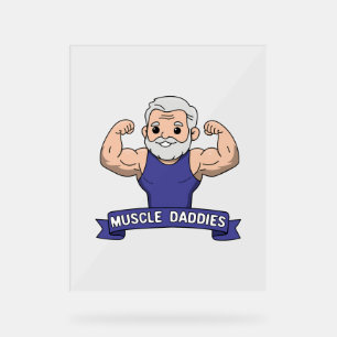 Süßer Kawaii-Muskel-Daddy bärtiger Bodybuilder Acrylschild