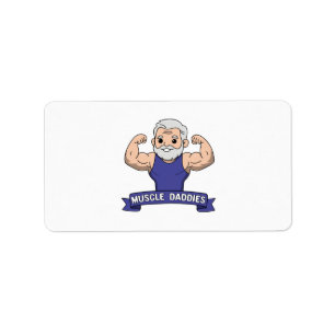 Süßer Kawaii-Muskel-Daddy bärtiger Bodybuilder Adressaufkleber