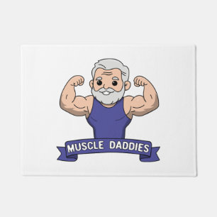 Süßer Kawaii-Muskel-Daddy-Bärtiger-Bodybuilder Fußmatte