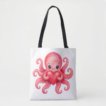Süßer Kawaii-Oktopus mit Herz