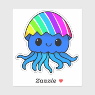 Süßer Kawaii-Oster-Quallen-Regenbogen-Aufkleber Aufkleber