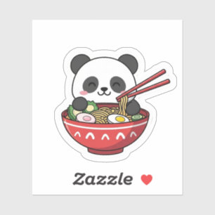Süßer Kawaii-Panda in Ramen-Schale Nudel Aufkleber
