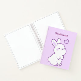 Süßer Kawaii-Pastell-Lila-Hase, der nach oben scha Notizbuch