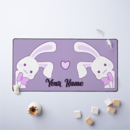 Süßer Kawaii Pastell-Lila-Hasen mit individuellem Schreibtischunterlage