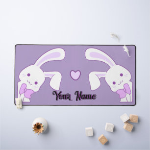 Süßer Kawaii Pastell-Lila-Hasen mit individuellem Schreibtischunterlage