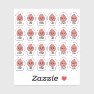 Süßer Kawaii Perioden-Tracker Zyklus Menstruations Aufkleber