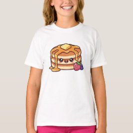 Süßer Kawaii Pfannkuchenstapel mit Sirup und Beere T-Shirt