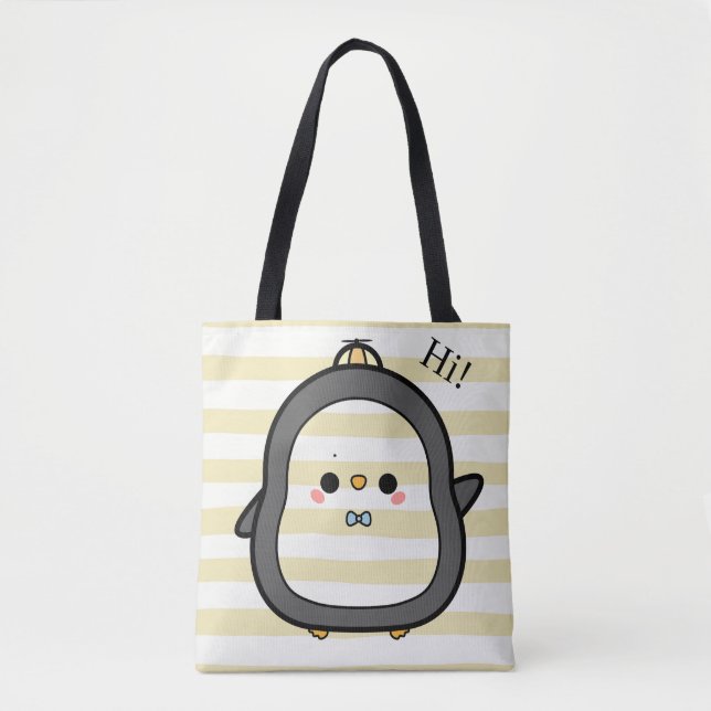 Süßer Kawaii-Pinguin sagt Hallo (Vorderseite)