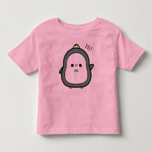 Süßer Kawaii-Pinguin sagt Hallo Kleinkind T-shirt