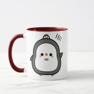 Süßer Kawaii-Pinguin sagt Hallo Tasse