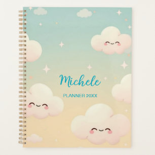 Süßer Kawaii-Planer Pastell-Wolken-Journal für K Planer