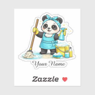 Süßer Kawaii-Reinigung-Panda-Aufkleber Aufkleber
