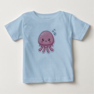 Süßer Kawaii Rosa Quallen-Sticker-Entwurf -Happy C Baby T-shirt