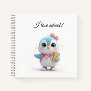 Süßer Kawaii-Schüler-Pinguin-Notizblock Notizbuch
