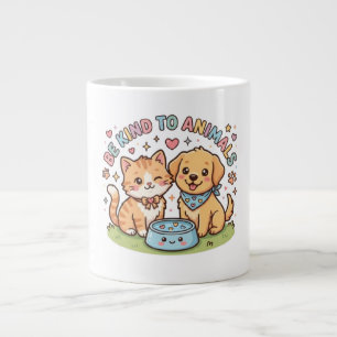Süßer Kawaii-Sei nett zu Tieren Süße Katze und Auf Jumbo-Tasse