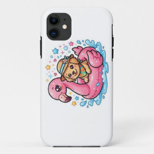 Süßer Kawaii Sommer Welpe Flamingo Pool SchwimmSti Case-Mate iPhone Hülle