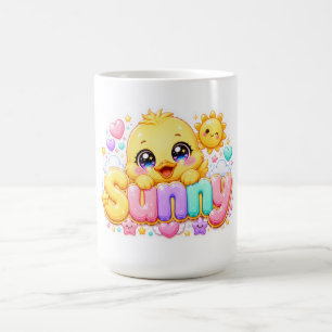 Süßer Kawaii Sonniger Küken Name Pastellrosa Funke Kaffeetasse