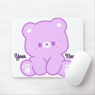 Süßer Kawaii-Teddy-Lila-Bär benutzerdefinierte Mau Mousepad