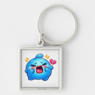 Süßer Kawaii Trauriger Blauer Schleim Weint mit Ze Schlüsselanhänger
