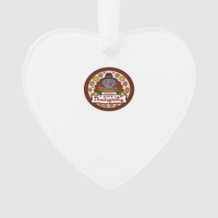 Süßer Kawaii Truthahn - Frohes Erntedankfest Klass Ornament