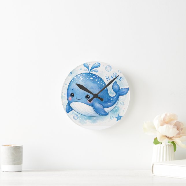 SÜßER KAWAII WAL RUNDE WANDUHR (Zuhause)