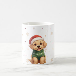 Süßer Kawaii-Weihnachtshund - Welpen-Weihnachtsdes Kaffeetasse