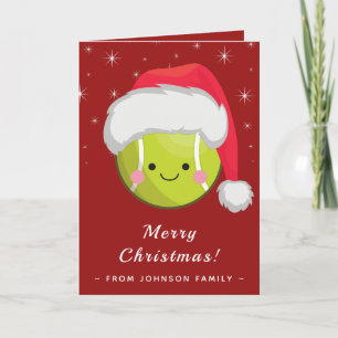 Süßer Kawaii Weihnachtsmann Tennis Ball Weihnachte Karte