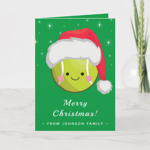 Süßer Kawaii Weihnachtsmann Tennisball Weihnachten Karte