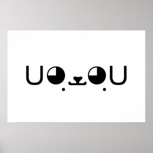 Süßer Kawaii-Welpe Japanischer Kaomoji-Emoticon Poster
