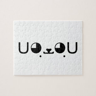 Süßer Kawaii-Welpe Japanischer Kaomoji-Emoticon Puzzle